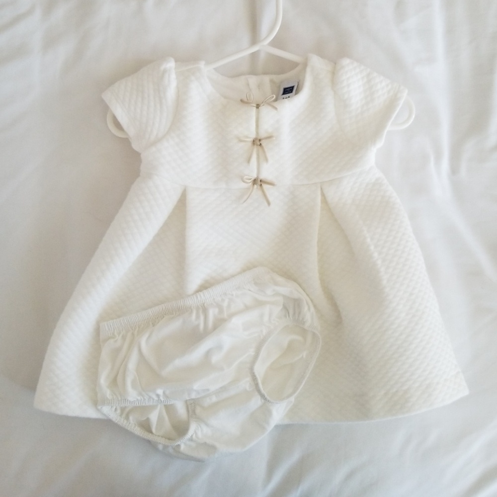 Janie & Jack white quilted dress